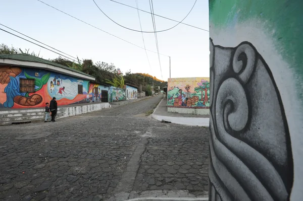 Murale su una casa ad Ataco in El Salvador — Foto Stock