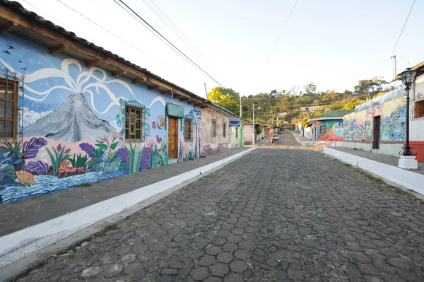 Murale su una casa ad Ataco in El Salvador — Foto Stock