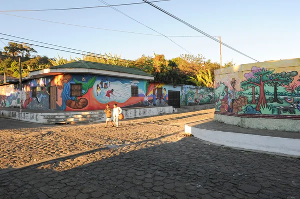 Malowidło ścienne w domu w ataco w el salvador — Zdjęcie stockowe