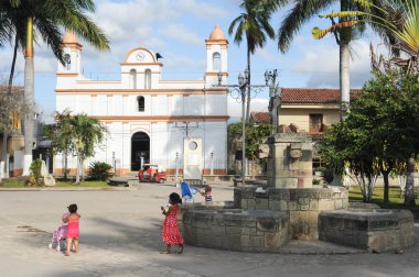 The colonial church of Copan ruinas clipart