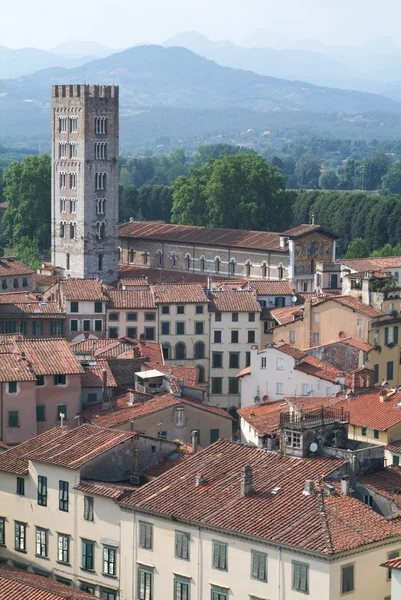 Lucca eski kesiminde, genel bakış — Stok fotoğraf