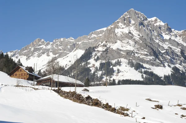 Zimowy krajobraz Engelberg — Zdjęcie stockowe
