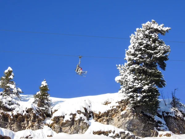 Sci slope and cableway of Engelberg — Stock Photo, Image