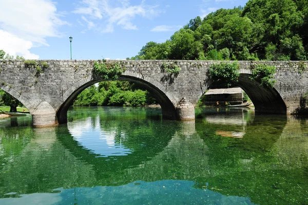 El viejo puente de piedra arqueada de Rijeka Crnojevica — Foto de Stock