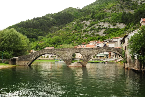 旧的里耶拱形石大桥 crnojevica — 图库照片