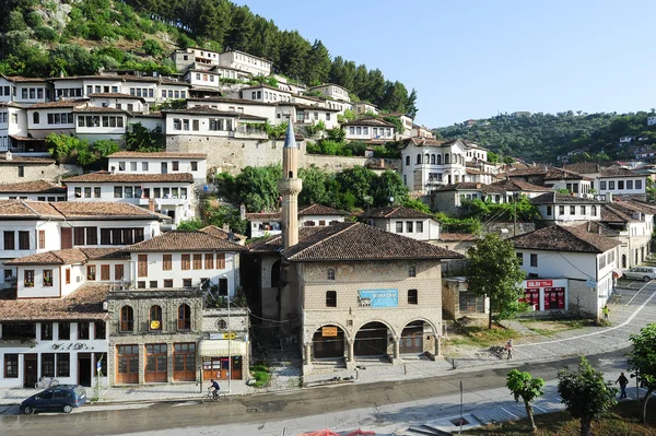 Les vieilles maisons de Berat sur l'Albanie Photos De Stock Libres De Droits