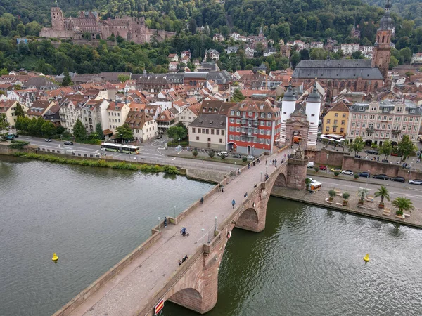 Drone Vista Sulla Città Heidelberg Germania — Foto Stock