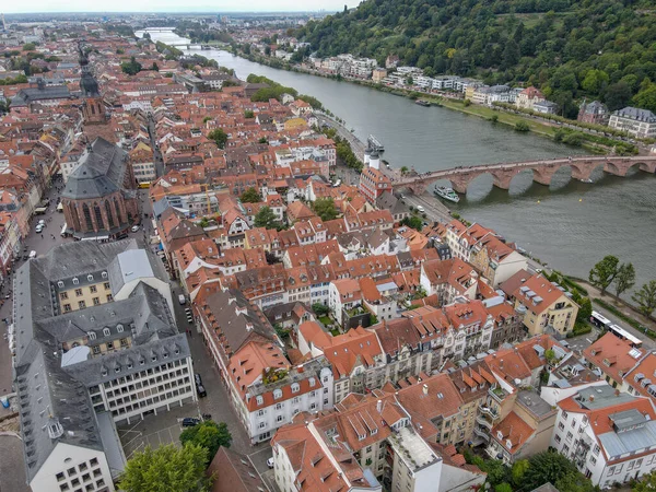Drone Utsikt Över Staden Heidelberg Tyskland — Stockfoto
