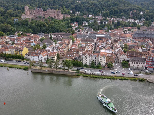 Θέα Drone Στην Πόλη Της Χαϊδελβέργης Στη Γερμανία — Φωτογραφία Αρχείου