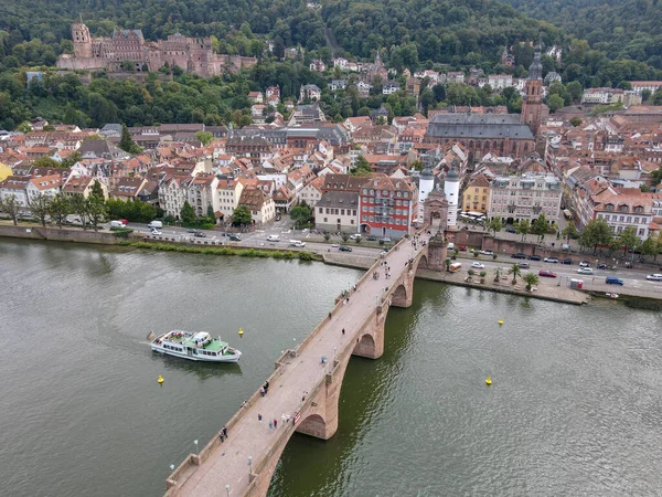 Θέα Drone Στην Πόλη Της Χαϊδελβέργης Στη Γερμανία — Φωτογραφία Αρχείου
