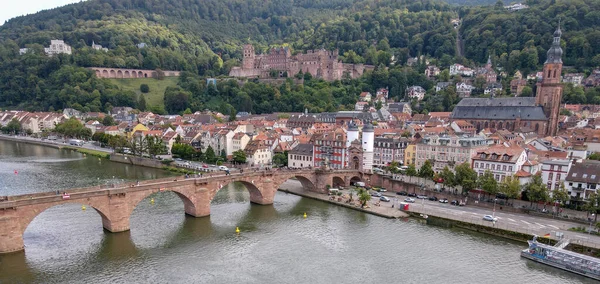 Almanya Nın Heidelberg Kasabasında Insansız Hava Aracı Görüntüsü — Stok fotoğraf