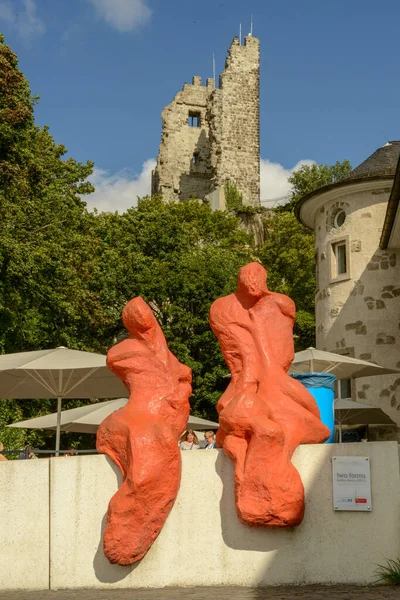 Koenigswinter Allemagne Septembre 2021 Ruine Drachenfels Restaurant Sur Koenigswinter Allemagne — Photo