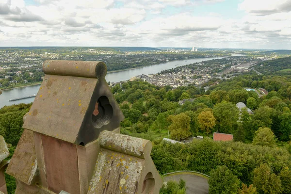 Vista Desde Castillo Drachenburg Sobre Koenigswinter Alemania — Foto de Stock