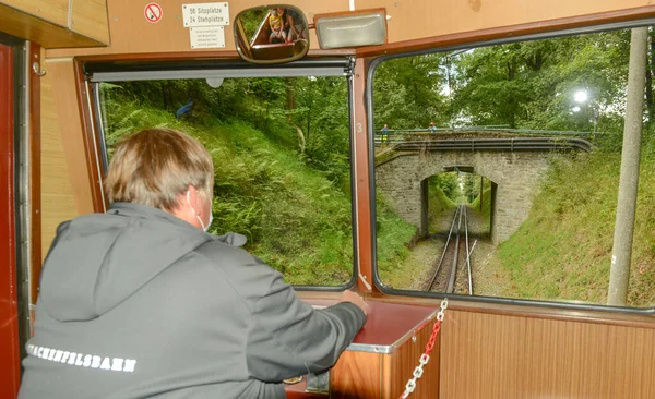 Koenigswinter Alemania Septiembre 2021 Tren Drachenfels Sobre Koenigswinter Alemania —  Fotos de Stock