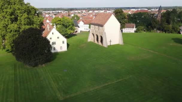 Almanya Daki Lorsch Manastırı Nın Insansız Hava Aracı Görüntüsü Unesco — Stok video