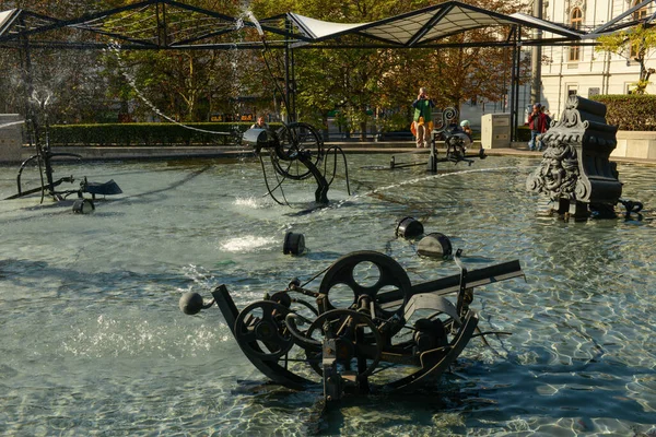 Basel Schweiz Oktober 2021 Der Tinguely Brunnen Von Basel Der — Stockfoto