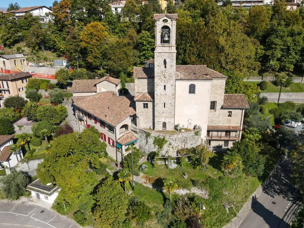 Drone Pohled Kostel Jiří Lugano Italské Části Švýcarska — Stock fotografie