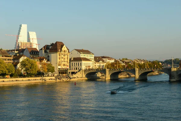 Utsikt Över Floden Rhen Basel Schweiz — Stockfoto