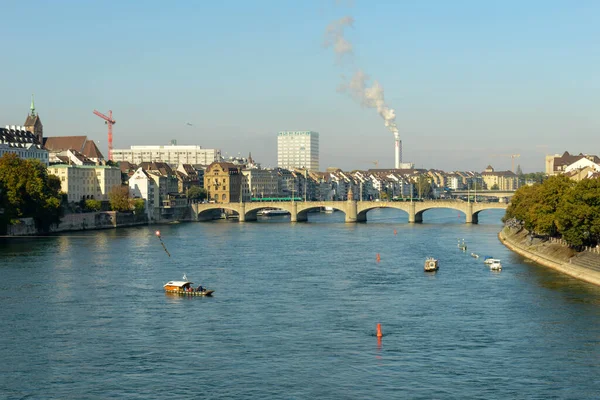 Utsikt Över Floden Rhen Basel Schweiz — Stockfoto