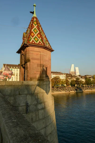 Basel Switzerland Oktober 2021 Bridge River Rhine Basel Switzerland — Stockfoto