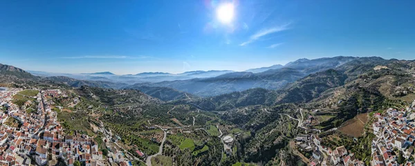 Vista Del Dron Ciudad Burgo Andalucía España —  Fotos de Stock