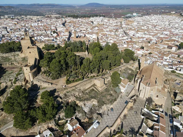 Drone View Town Antequera Andalusia Spain — стокове фото