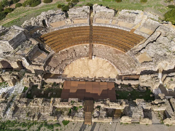 Vista Drones Teatro Romano Baelo Claudia Bolonia Espanha — Fotografia de Stock