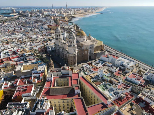 Vista Del Dron Ciudad Cádiz España — Foto de Stock