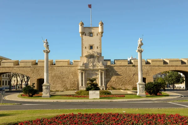 Brána Pevnosti Puertas Tierra Cádizu Španělsku — Stock fotografie