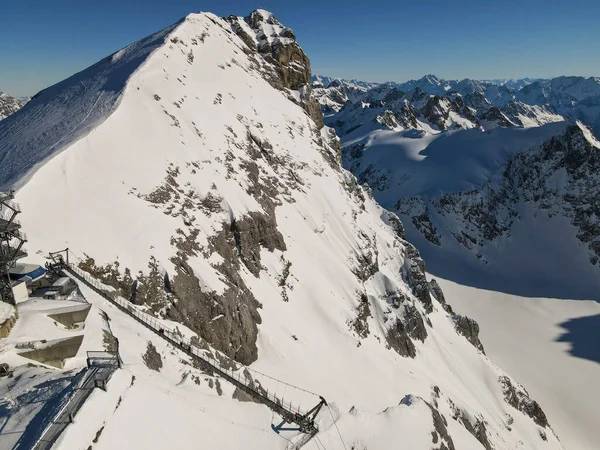 Drone View Cliffwalk Mount Titlis Engelberg Swiss Alps — Stock Photo, Image