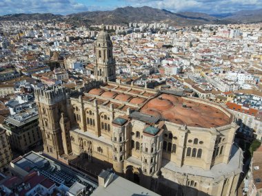 İspanya 'daki Malaga katedralinin insansız hava aracı görüntüsü