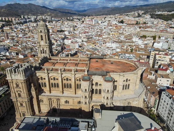 Вид Беспилотника Собор Малаги Испанию — стоковое фото