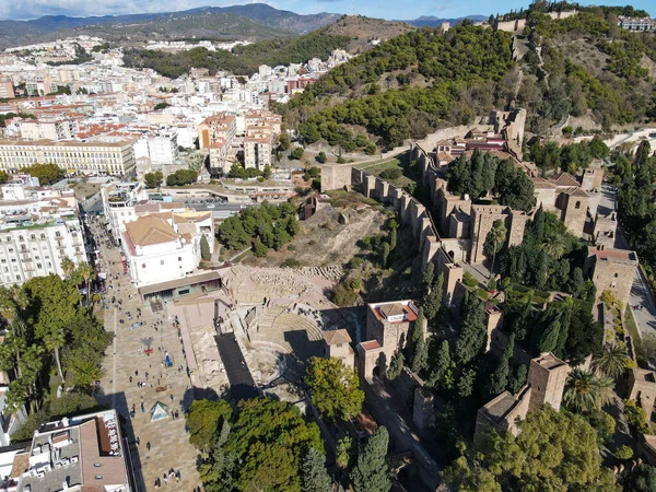 Dron Pohled Centrum Města Malaga Španělsko — Stock fotografie