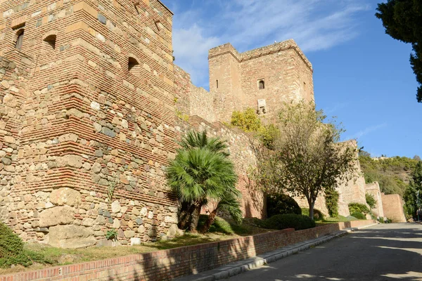 Widok Fort Alcazaba Maladze Hiszpania — Zdjęcie stockowe