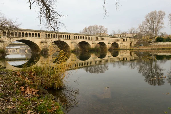 Pont Canal Sur Rivière Orb Béziers France — Photo