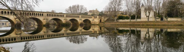 Pont Canal Sur Rivière Orb Béziers France — Photo