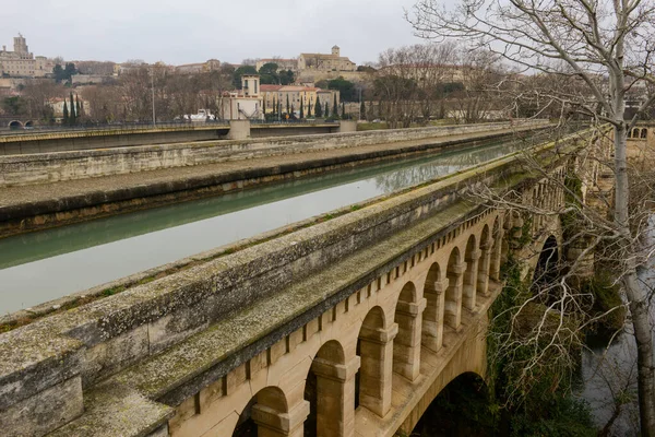 Fransa Daki Beziers Nehir Küresi Üzerinde Kanal Köprüsü — Stok fotoğraf