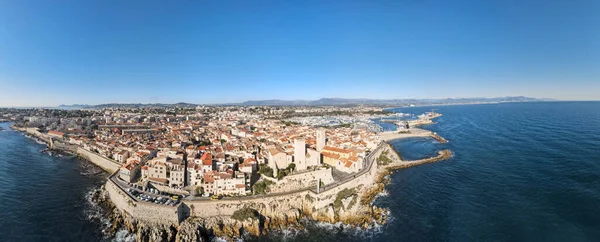 Drone Vista Sulla Città Antibes Francia — Foto Stock