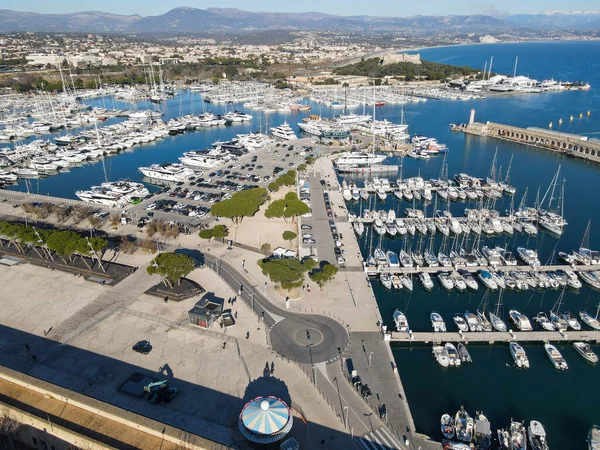 Drohnenblick Hafen Von Antibes Frankreich — Stockfoto