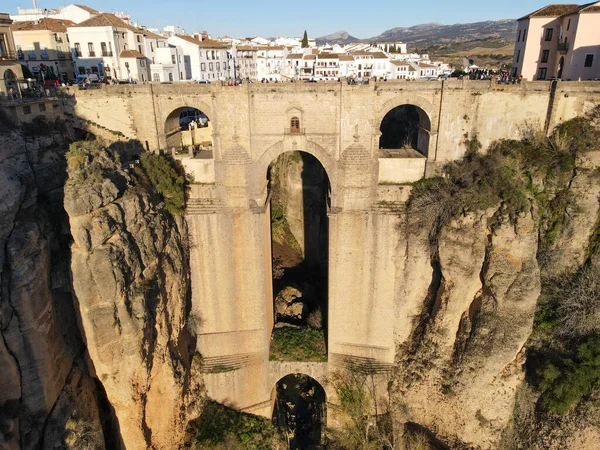 Вид Беспилотника Старый Мост Ронда Андалусии Испании — стоковое фото
