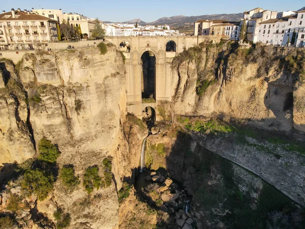 Вид Беспилотника Старый Мост Ронда Андалусии Испании — стоковое фото