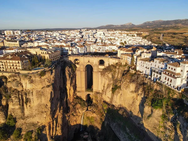 Vista Drone Ponte Velha Ronda Andaluzia Espanha — Fotografia de Stock