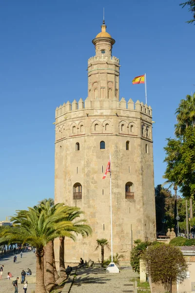 Siviglia Spagna Gennaio 2021 Torre Oro Siviglia Sull Andalusia Spagna — Foto Stock