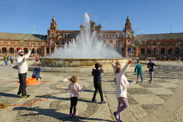 Sevilha Espanha Janeiro 2021 Praça Espana Sevilha Andaluzia Espanha — Fotografia de Stock