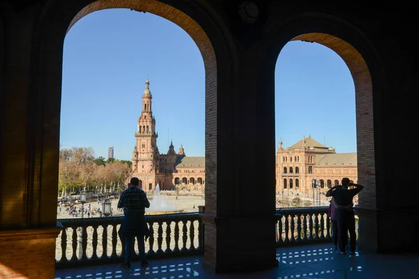 Sevilla Spanien Januar 2021 Espana Platz Sevilla Andalusien Spanien — Stockfoto