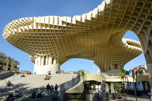 Sevilla Španělsko Ledna 2021 Budova Slunečníku Metropol Seville Andalusii Španělsku — Stock fotografie