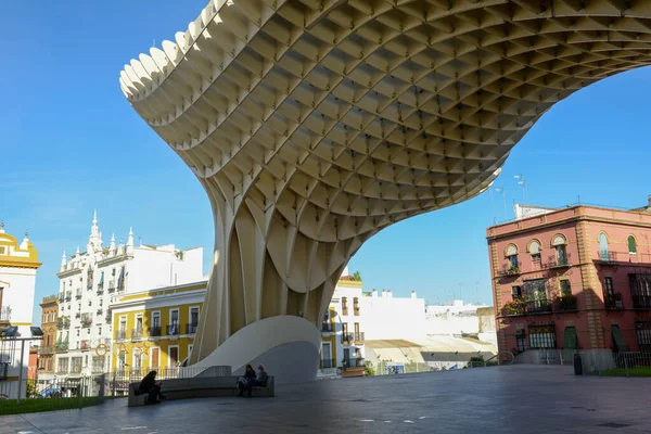 Sevilla España Enero 2021 Edificio Metropol Parasol Sevilla Andalucía España — Foto de Stock