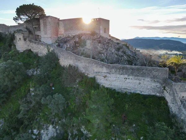 Vista Del Dron Castillo Xativa España —  Fotos de Stock