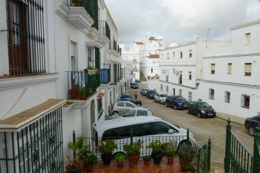 Vejer de la Frontera, İspanya - 29 Aralık 2021: İspanya 'nın Vejer de la Frontera kasabasında