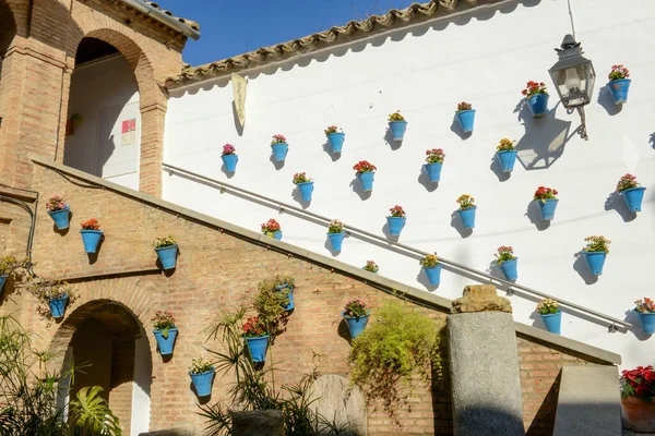 stock image Courtyard of a house at Cordova on Andalusia in Spain